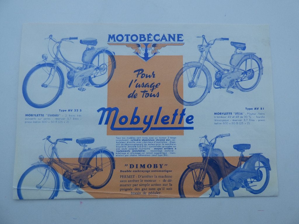 MOTOBECANE MOBYLETTE GAMMA 1961 FOLDER, Ophalen of Verzenden, Gebruikt