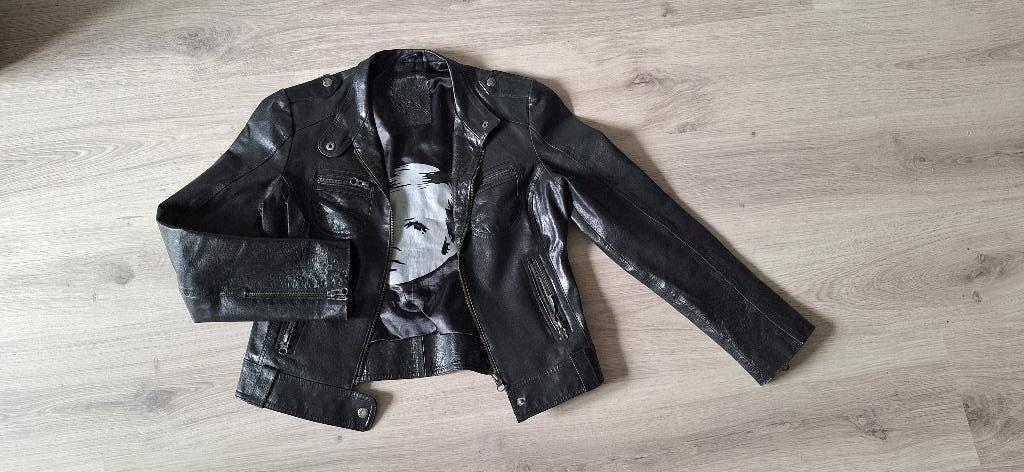 Zwart leren jasje, maat M, Maat 38/40 (M), Zwart, Ophalen of Verzenden, Jasje