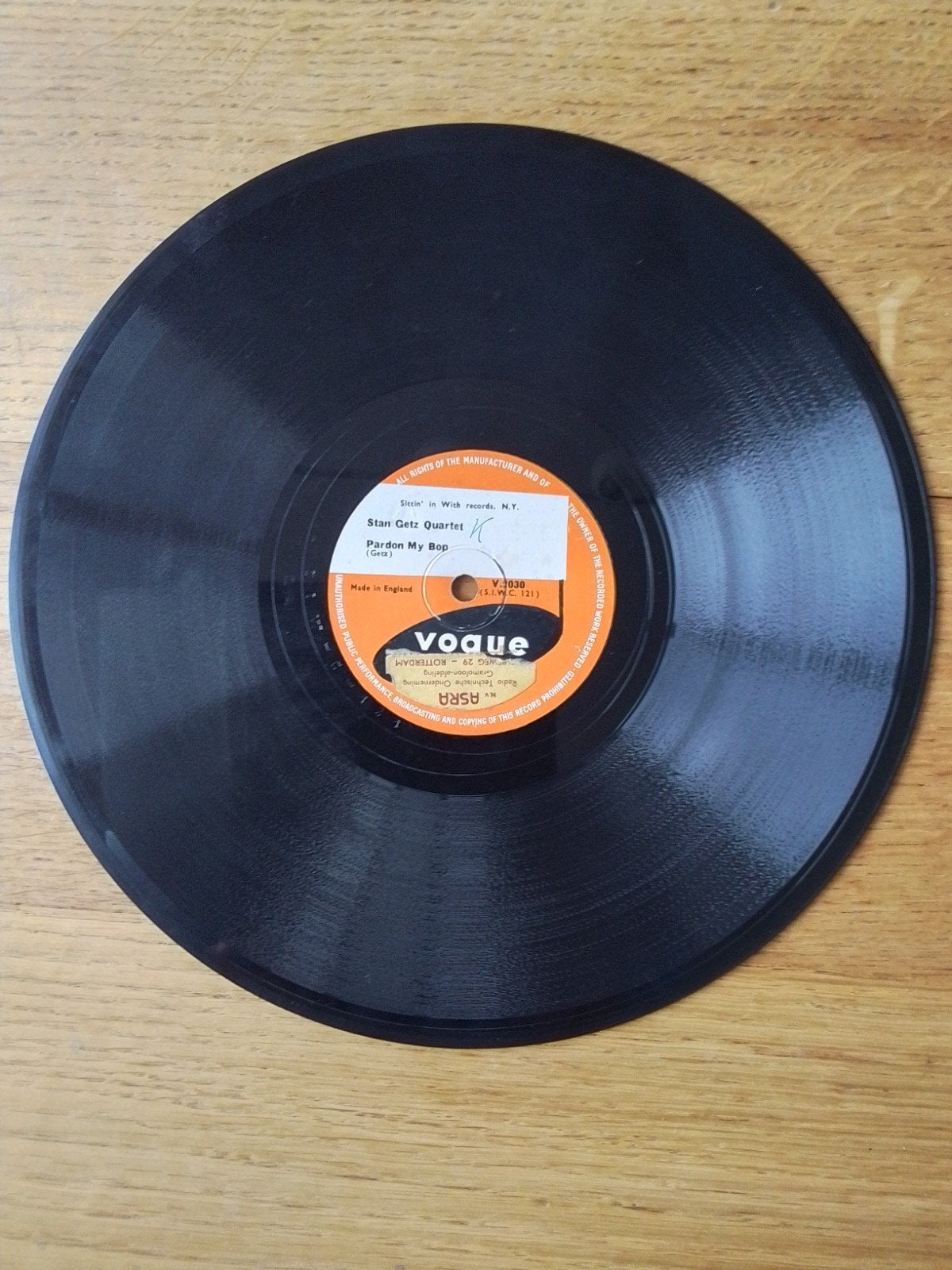 Stan Getz Quartet - Pardon My Bop / Diaper Pin, Gebruikt, 10 inch, Ophalen of Verzenden, Overige typen
