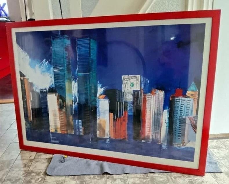 Houten lijst. Zwart, rood of blauw. Glasplaat 70 x 100 cm., Ophalen, Zo goed als nieuw, 75 cm of meer, 50 tot 75 cm
