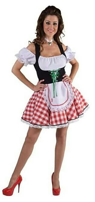 Oktoberfest Tirolerjurk Dirndl Maat L (42/44) z.g.a.n., Ophalen of Verzenden, Zo goed als nieuw, Maat 42/44 (L), Carnaval