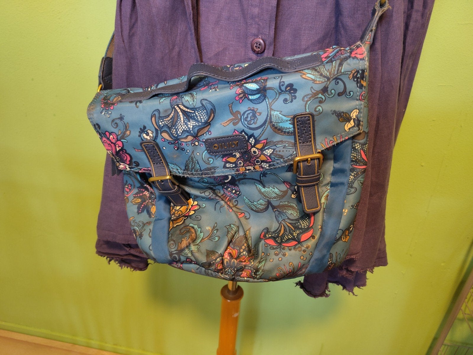 Oilily Schoudertasje met Bloemenprint - Zo goed als nieuw, Ophalen of Verzenden, Zo goed als nieuw, Blauw, Schoudertasje