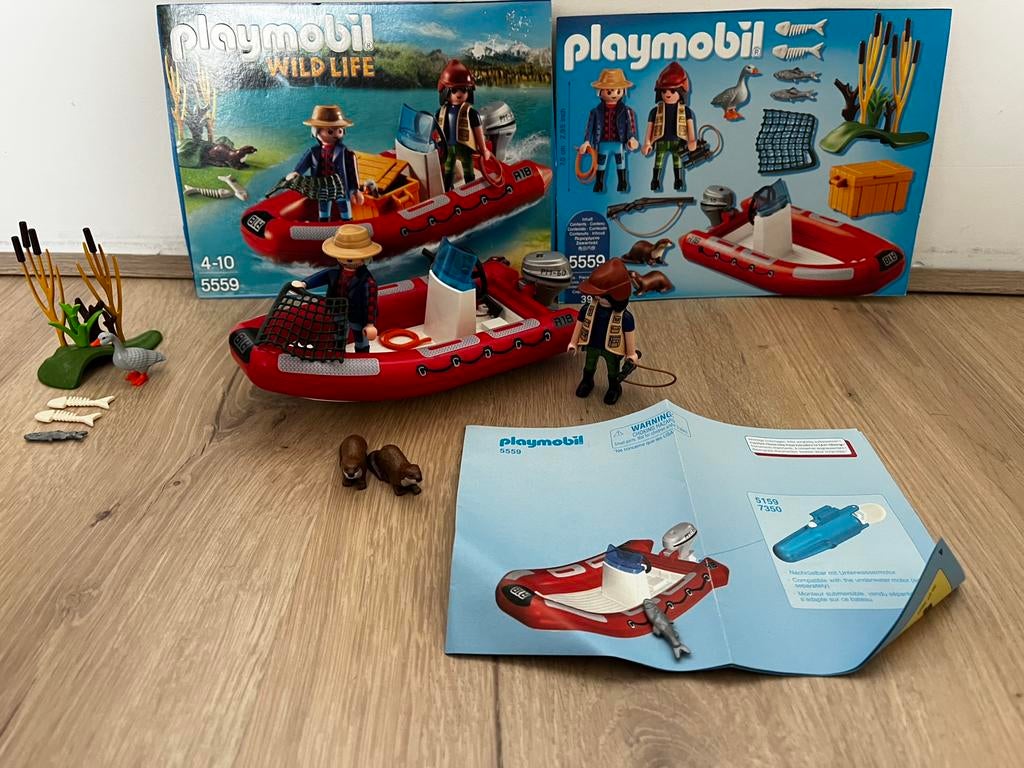 Playmobil Rubberboot met stropers Wild Life - 5559, Ophalen of Verzenden, Zo goed als nieuw