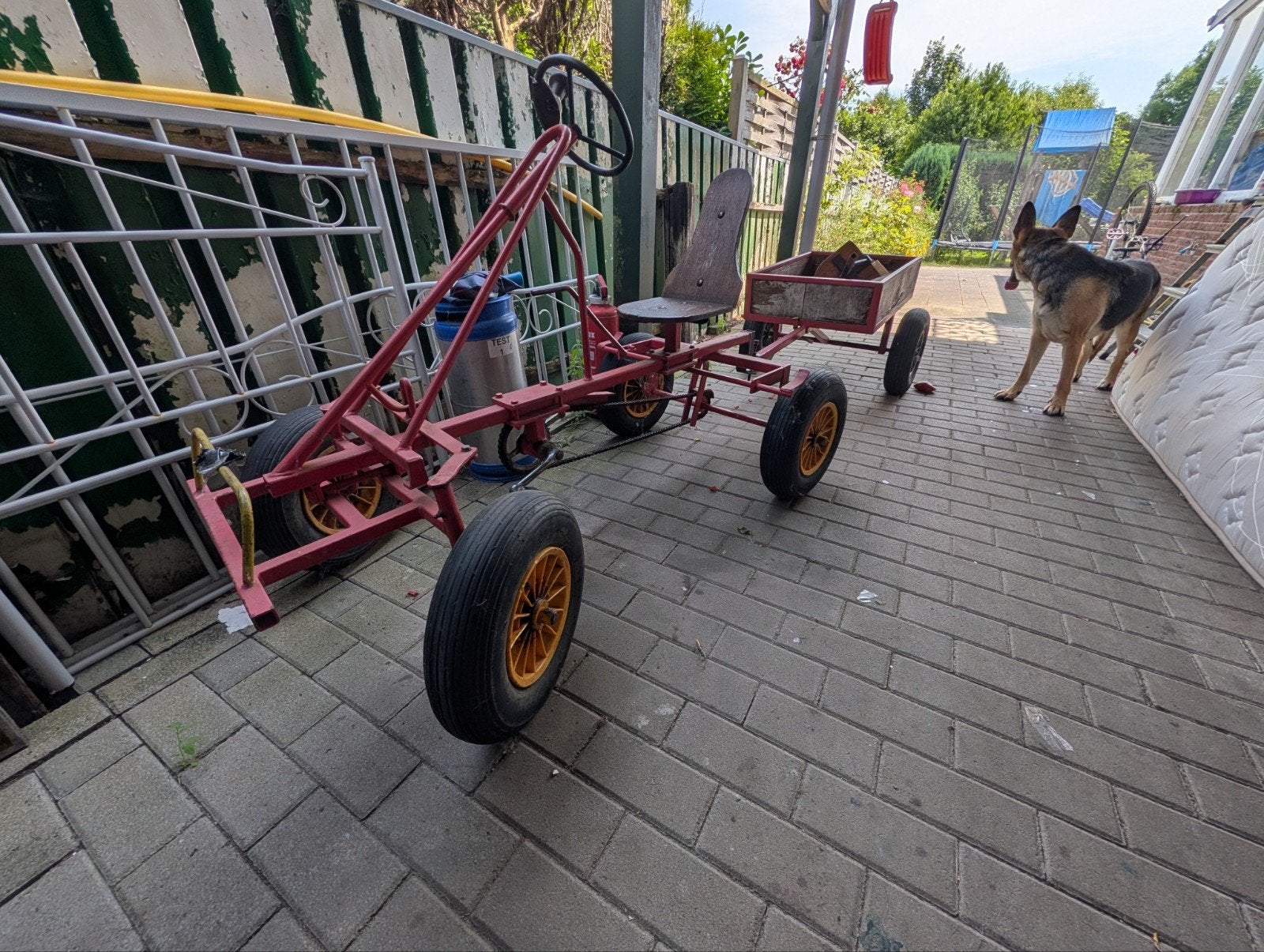 Mooie Oldtimer Skelter met Aanhanger - Uniek Exemplaar!, Ophalen, Gebruikt, Overige merken, Duozit