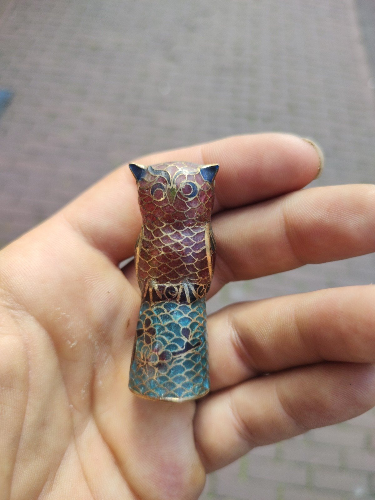 Uil vingerhoed van glas verzamel decoratie stuk, Ophalen, Overige kleuren, Zo goed als nieuw, Dame of Heer