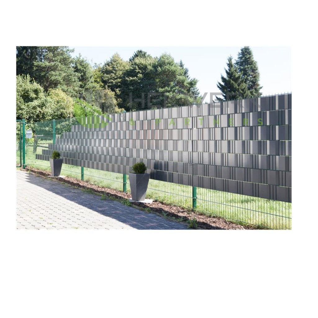 Vlechtband 35 meter voor Dubbelstaafmat PVC Grijs met clips, Ophalen of Verzenden, Nieuw, Kunststof, Dubbelstaafmat hekwerk