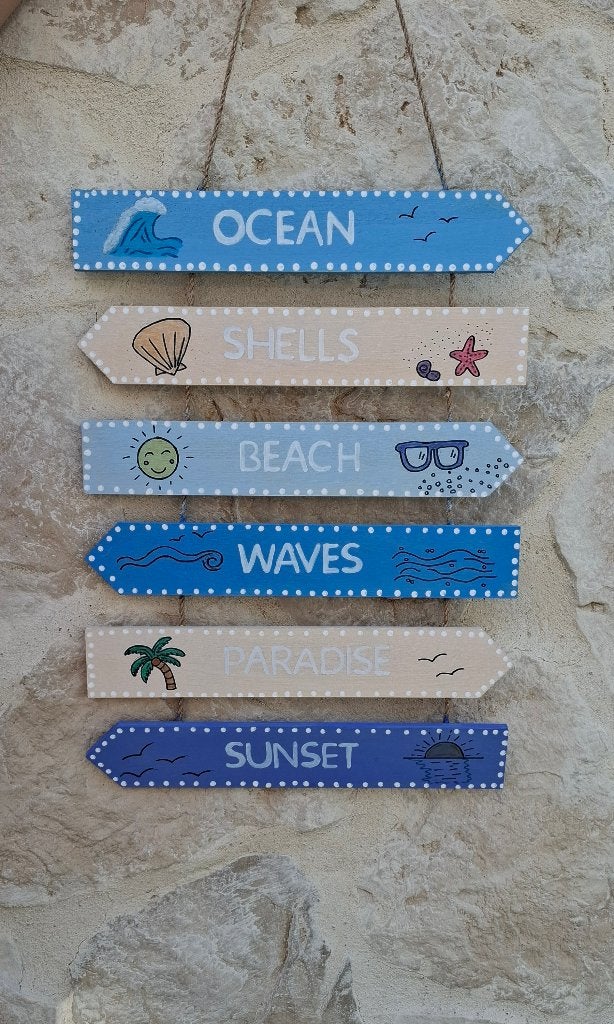Ibiza wegwijzers handgemaakt. Stipstijl. NIEUW!, 30 cm, Hout, Nieuw, Ophalen of Verzenden