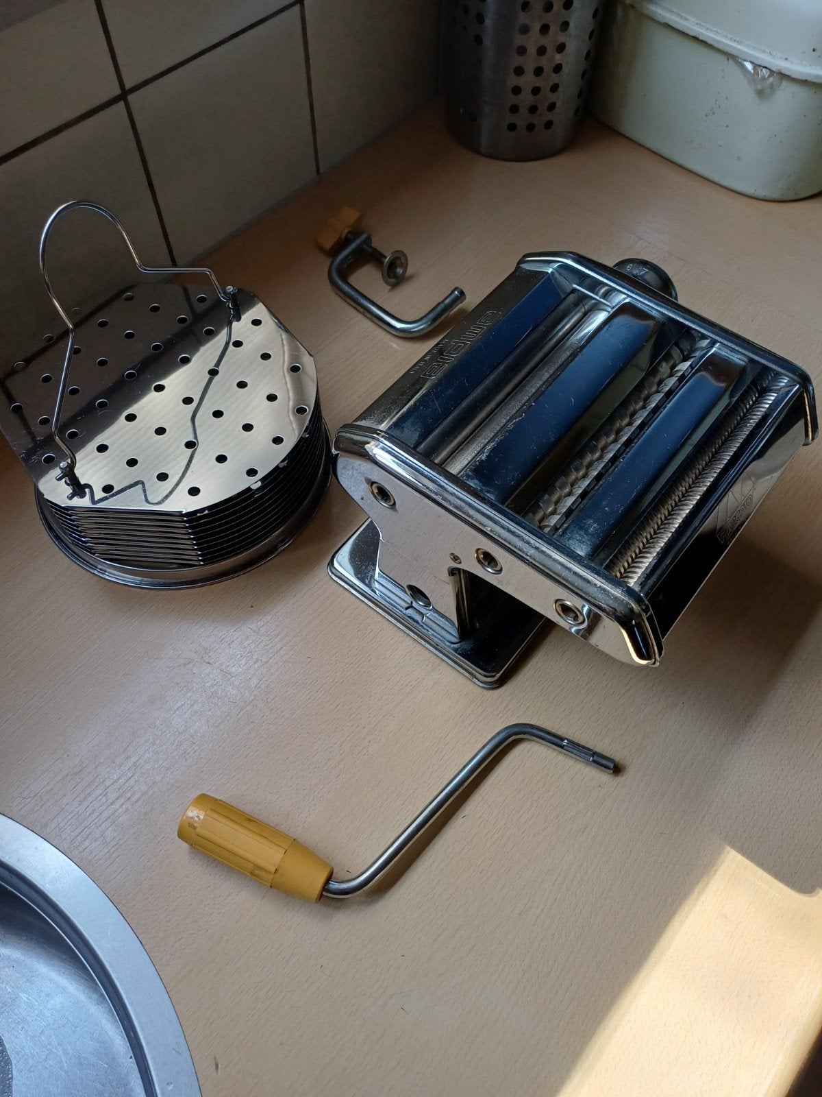 Marcato pasta machine z.g.a.n., Zilver, Ophalen of Verzenden, Zo goed als nieuw, Metaal