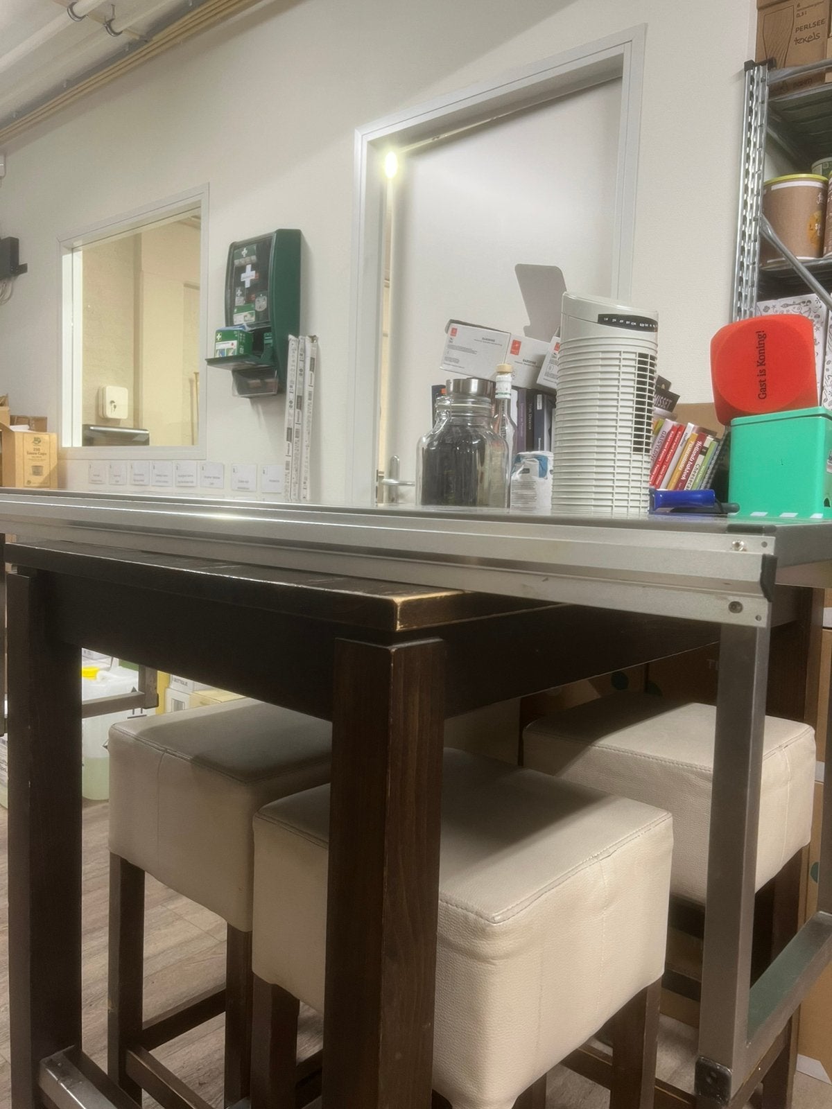 RVS horeca etagère met 2 bonnenhouders, Ophalen, Gebruikt