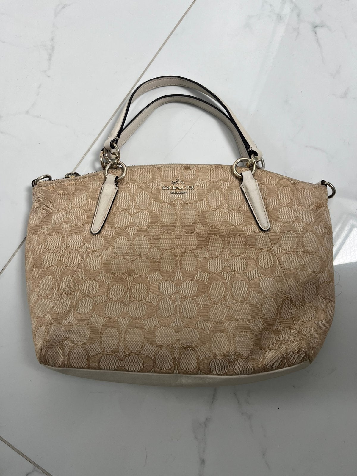 Coach bag - beige, Verzenden, Gebruikt, Beige, Handtas