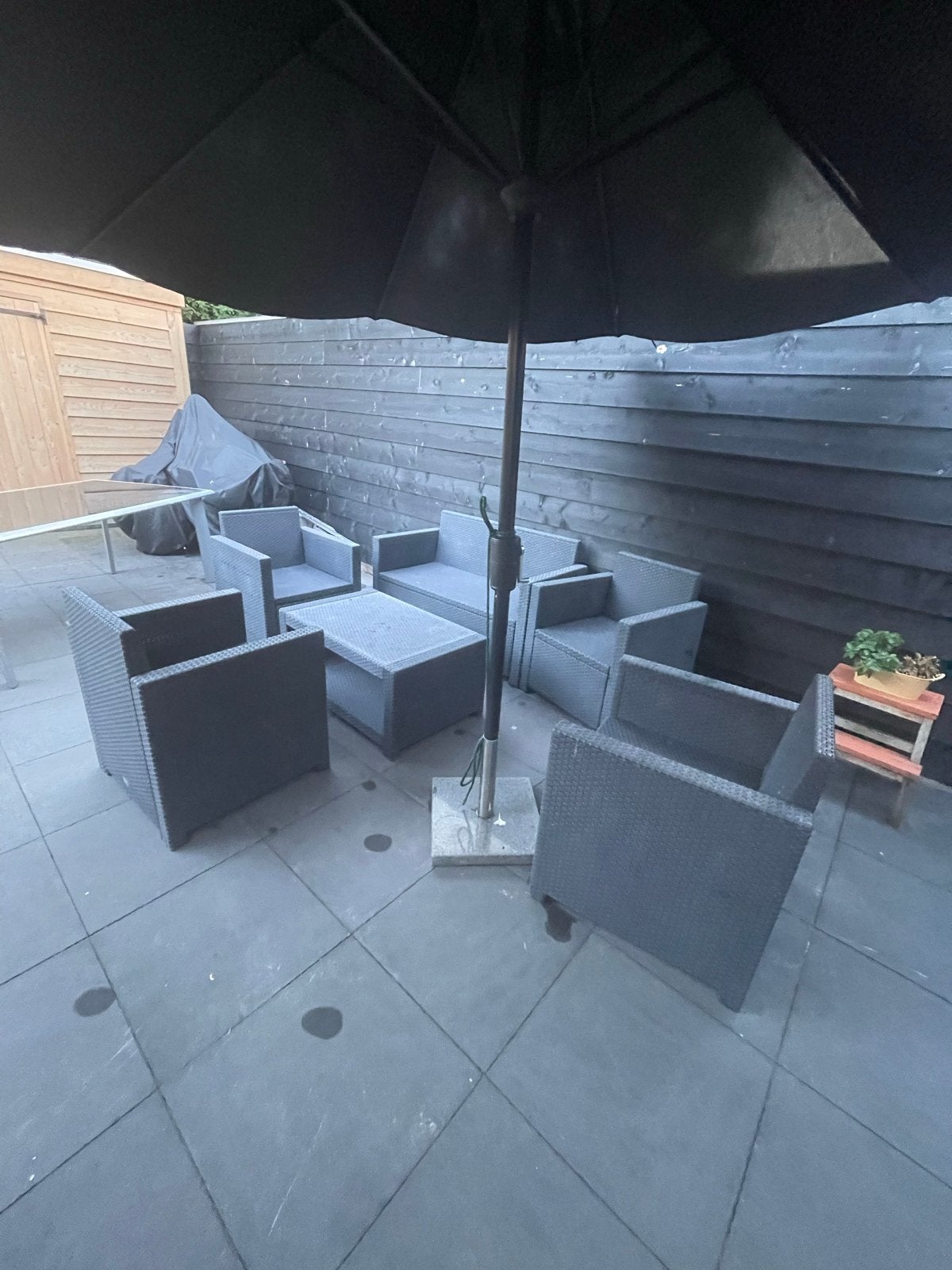 Complete Wicker Loungeset met Tafel en Stoelen, Ophalen, 4 zitplaatsen, Gebruikt, Loungeset