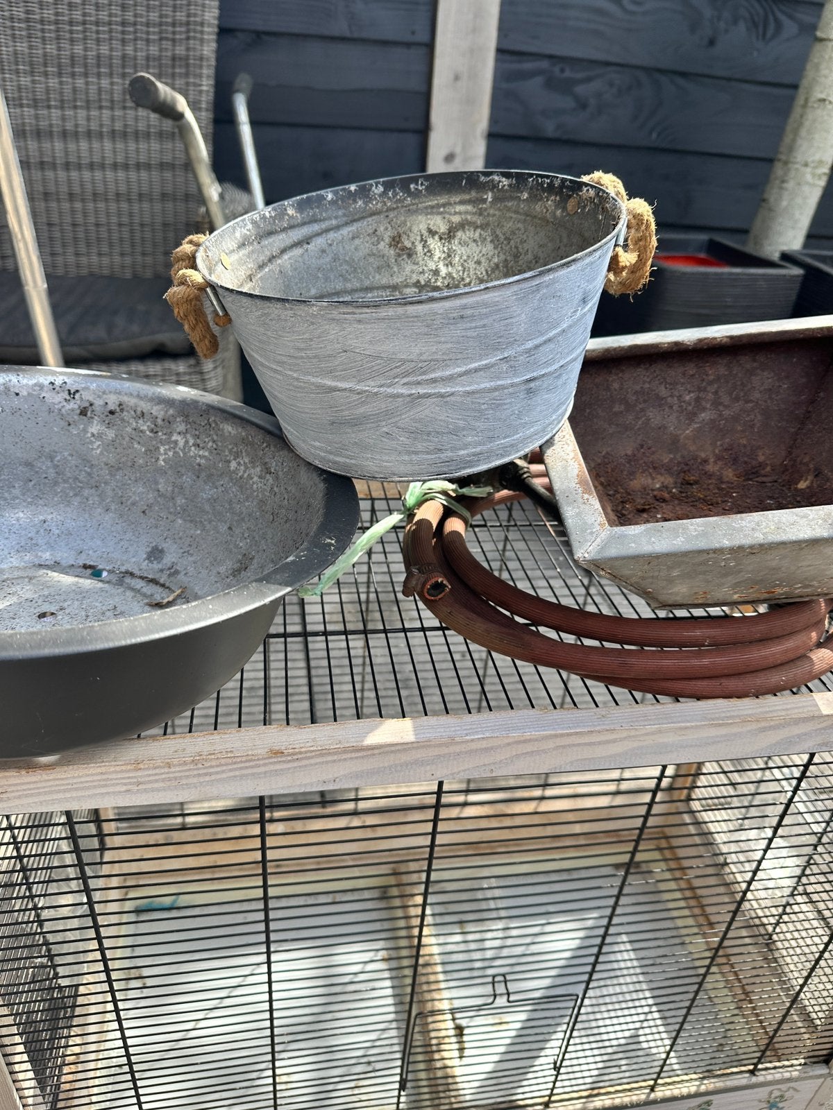 Bloembakken, Tuin en Terras, Bloembakken en Plantenbakken, Ophalen of Verzenden, Zo goed als nieuw, Rond, Minder dan 30 cm