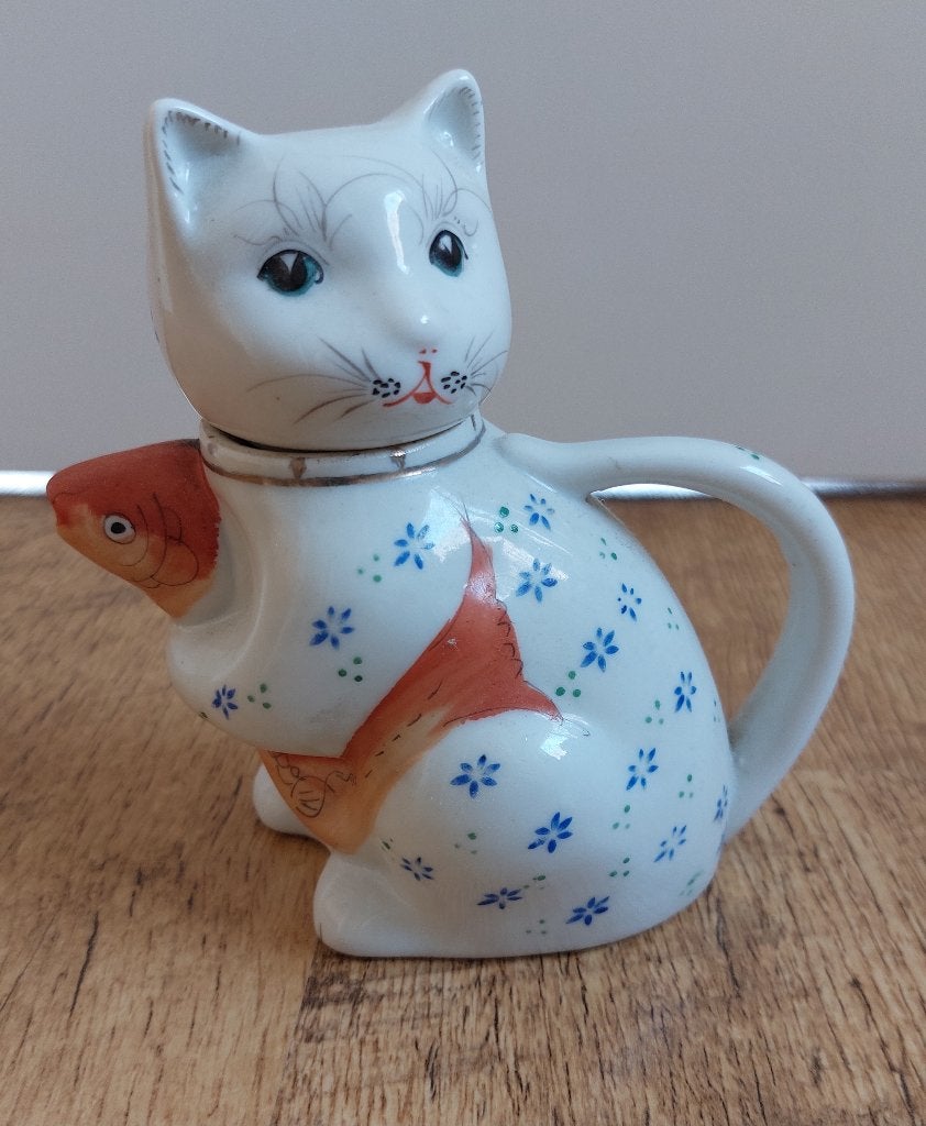vintage theepot met vis jaren 60 70, Ophalen of Verzenden