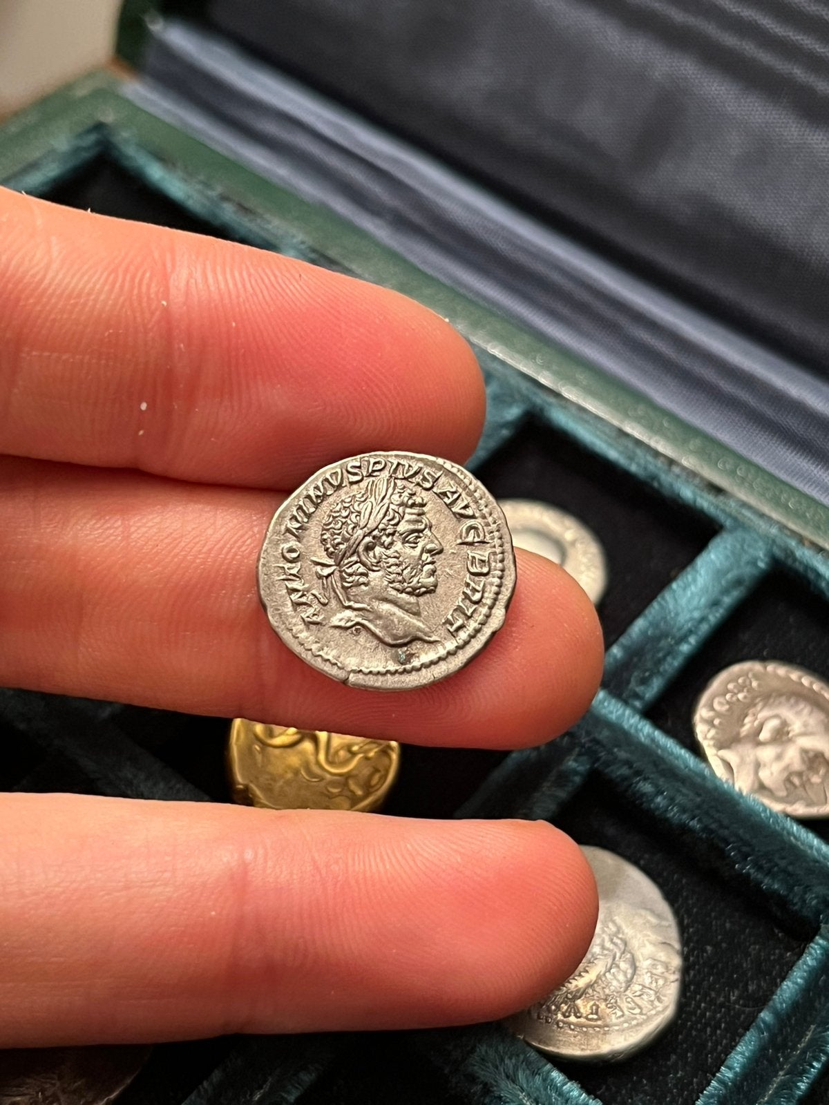 Scherpe romeinse denarius Caracalla, Postzegels en Munten, Munten | Europa | Niet-Euromunten, Ophalen of Verzenden
