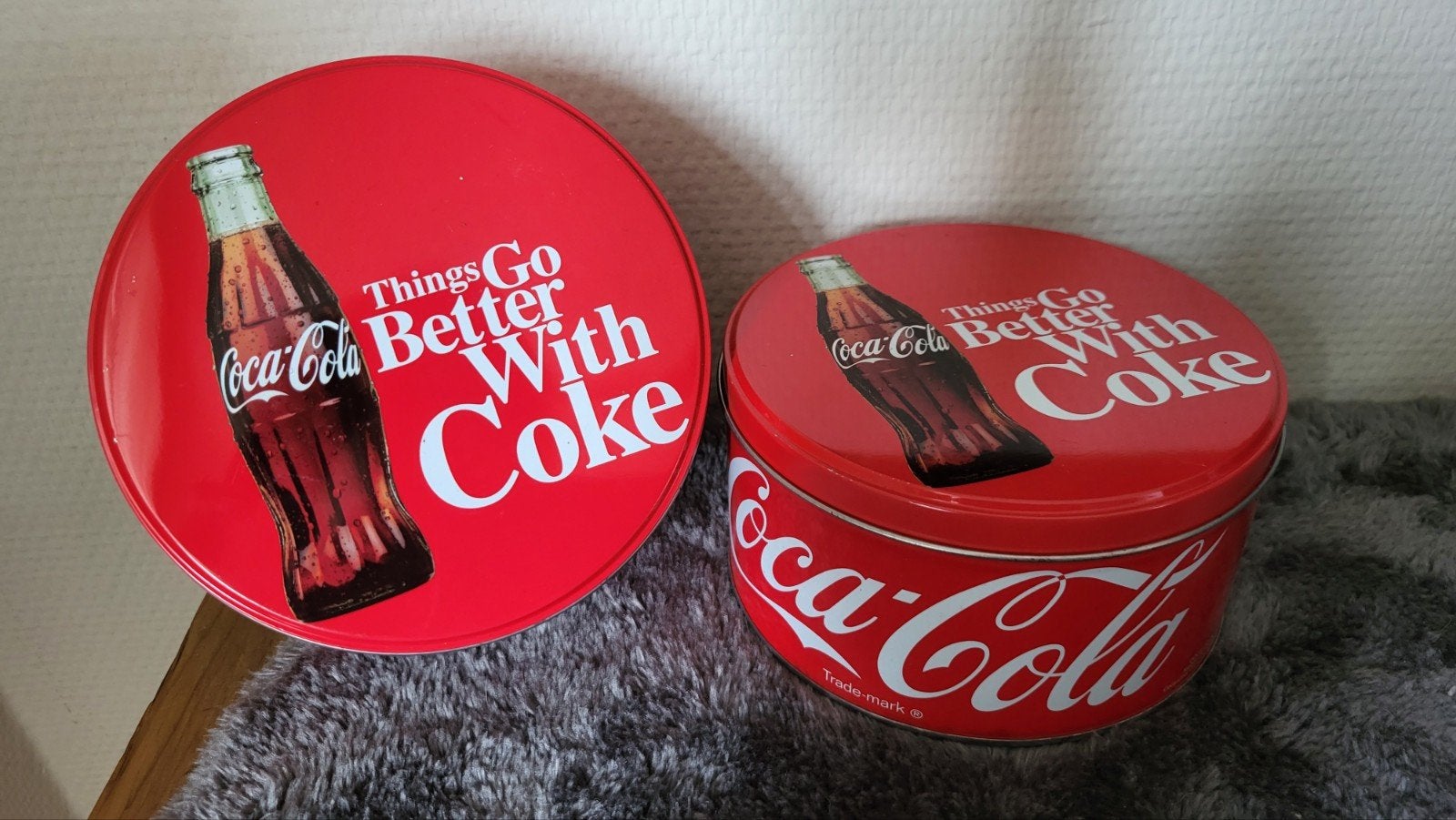 2 Coca-Cola trommeltjes - Vintage blikken, Verzamelen, Blikken, Ophalen of Verzenden