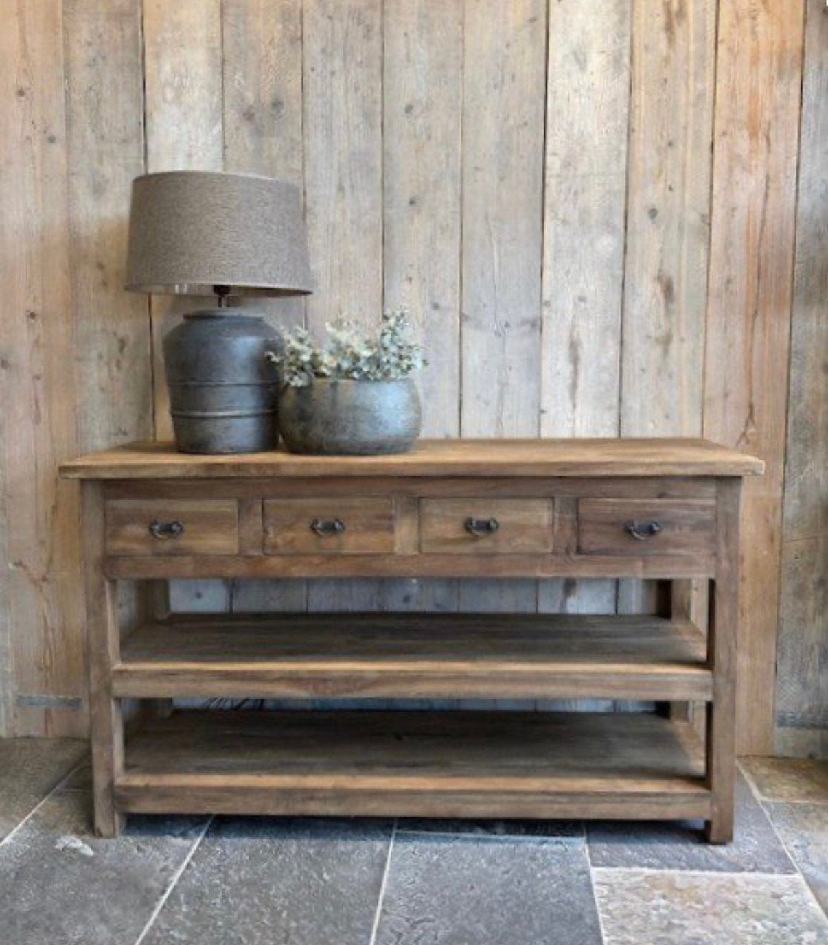 Teakhouten sidetable - dressoir 140, Ophalen, 100 tot 150 cm, -, -