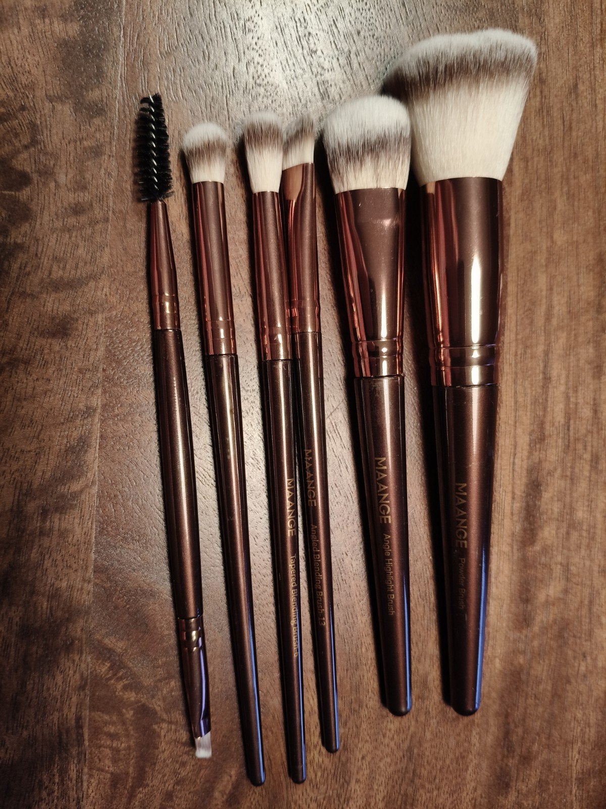 Make-up kwastenset - 7 stuks - Maange, Bruin, Gehele gezicht, Nieuw, Ophalen of Verzenden