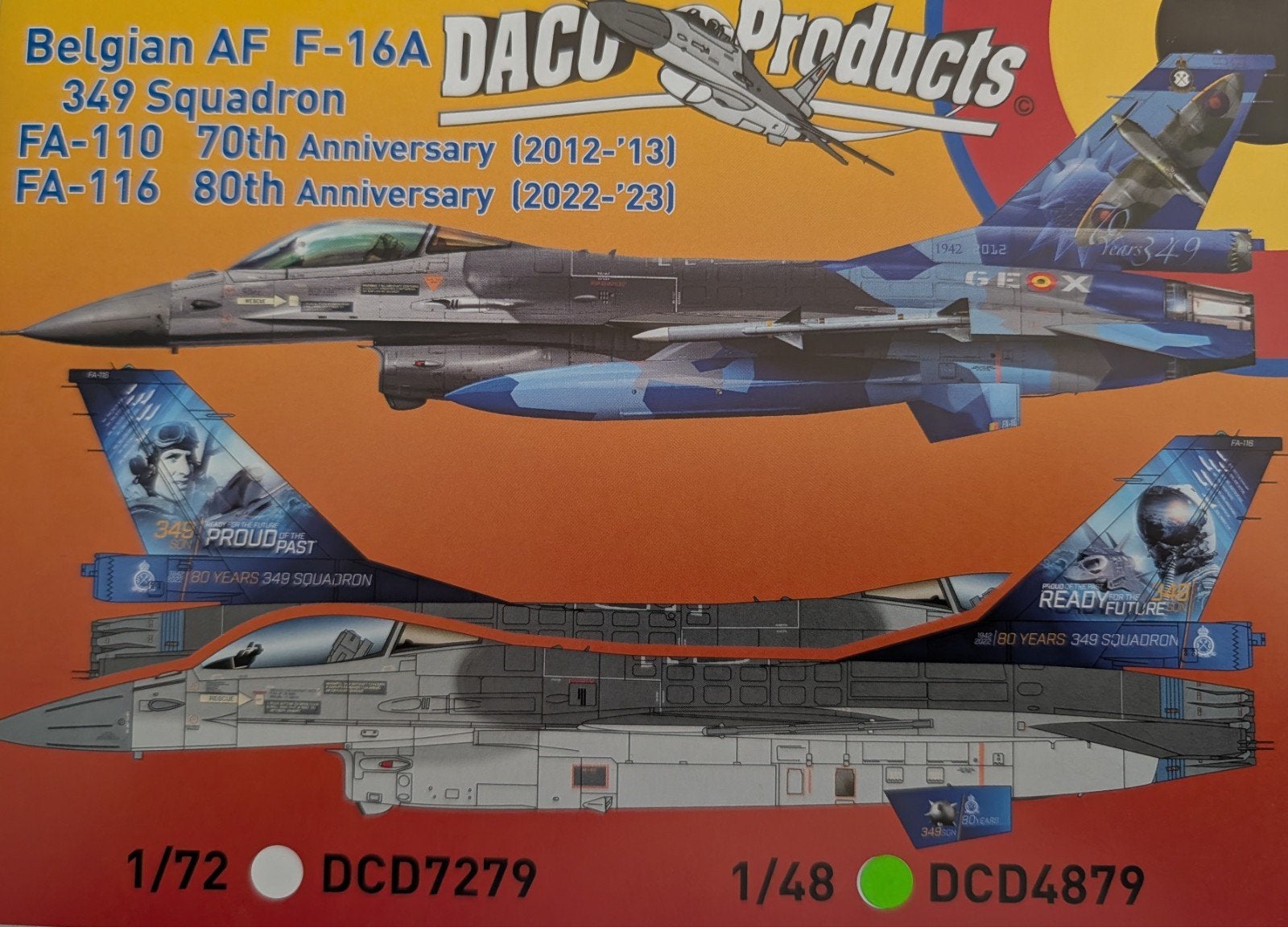 DACO decalsheet F-16 Belgian, Overige merken, 1:72 tot 1:144, Verzenden, Zo goed als nieuw