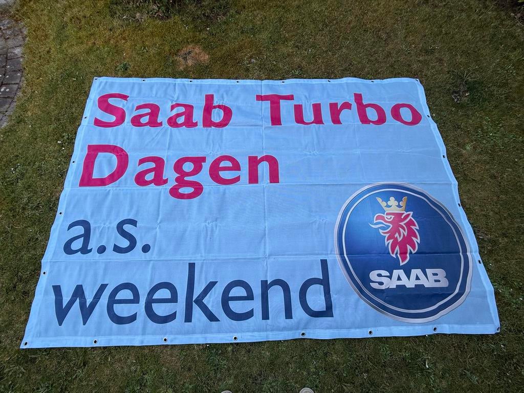 Groot Saab Turbo Dagen Weekend Spandoek - ca. 2.80m x 1.95m, Ophalen of Verzenden