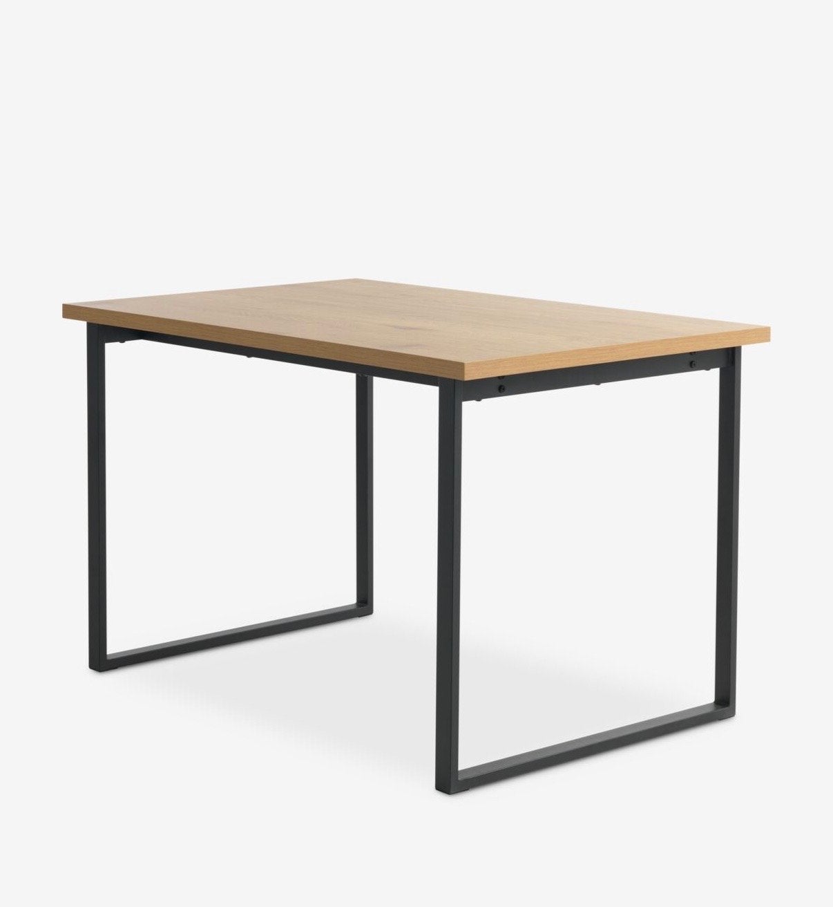 Eettafel Rechthoekig/ AABENRAA 80x120 warm eiken kleur/zwart, Huis en Inrichting, 100 tot 150 cm, 50 tot 100 cm, Zo goed als nieuw