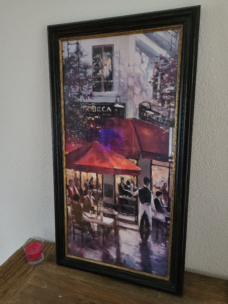 Sfeervol ingelijst schilderij – vintage uitstraling, Ophalen