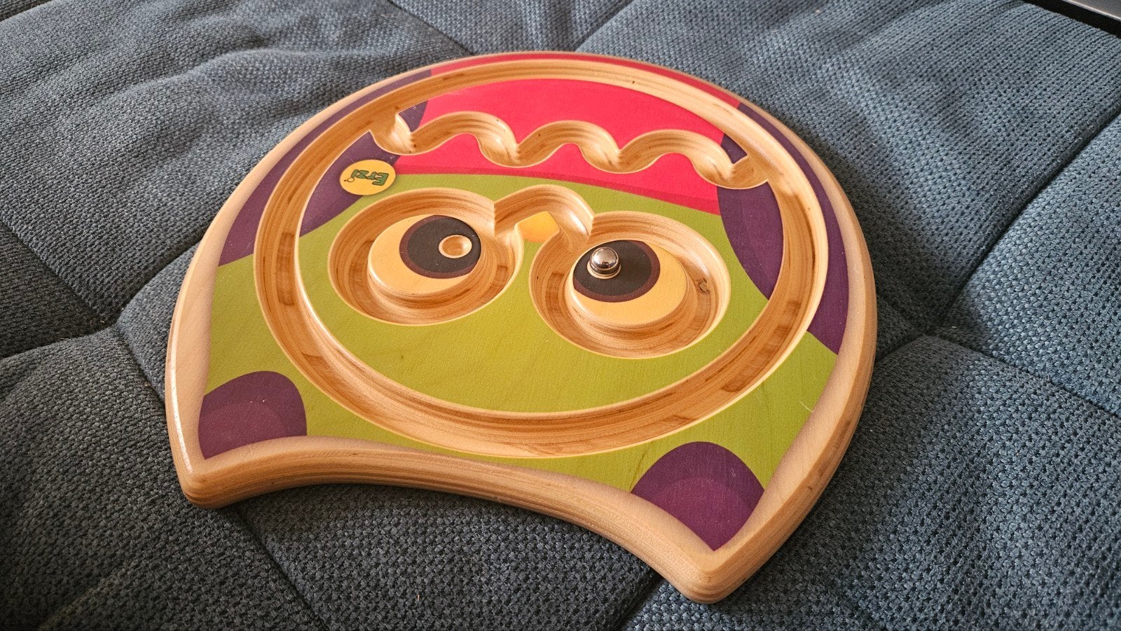 Houten uil doolhof spel met knikker, Ophalen