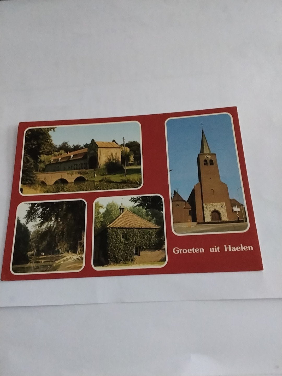 Oude Postkaart Groeten uit Haelen - Kerk en Landschap, Verzamelen, Ophalen of Verzenden, 1960 tot 1980, Ongelopen, Limburg