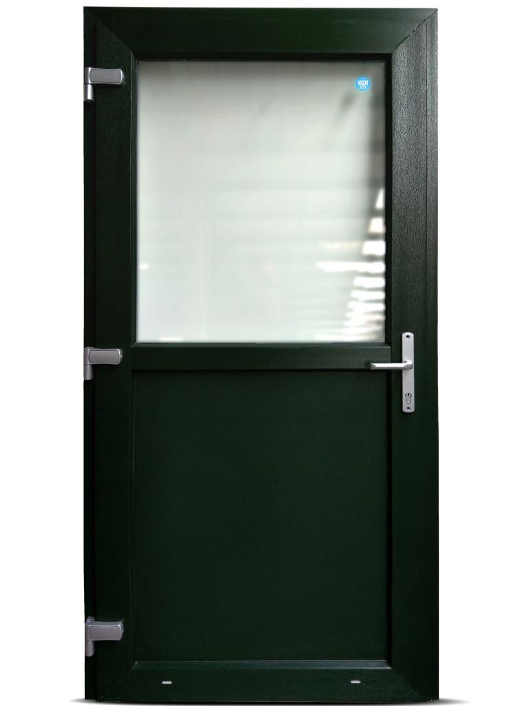 Kunststof deur 1/2 glas Antraciet RAL 7016 98x200, Niet ingevuld, 80 tot 100 cm, Niet ingevuld, Nieuw