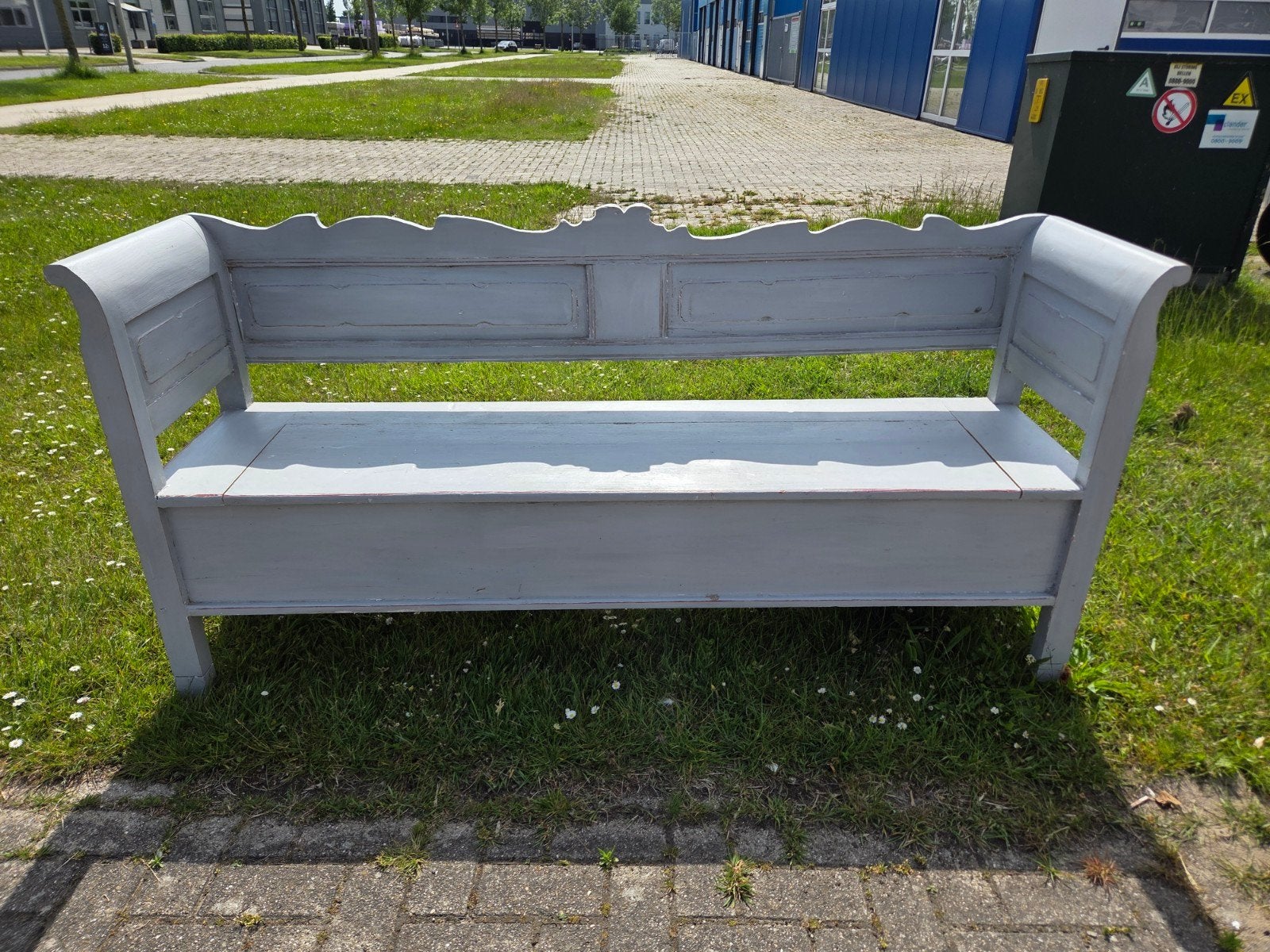 houten klepbank, bank tuinbank opbergbank, Ophalen, Hout