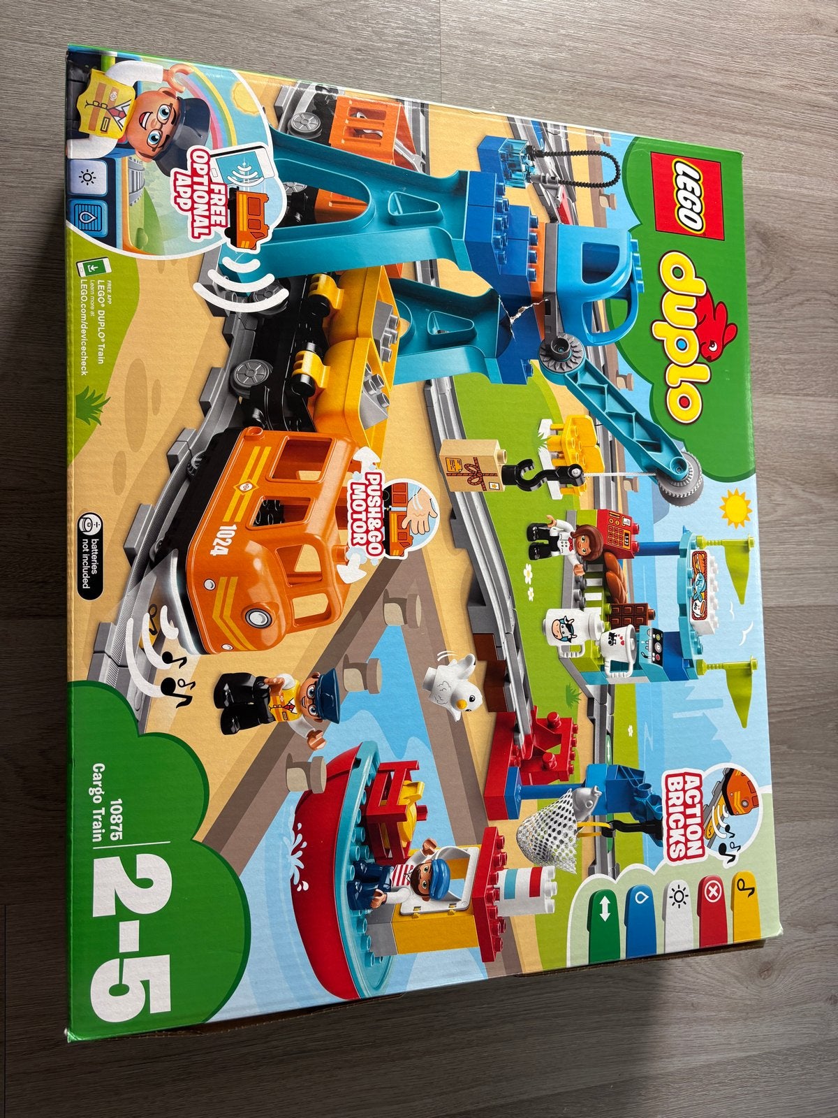 LEGO Duplo Cargo Trein 10875 - Zo goed als nieuw, Ophalen of Verzenden, Zo goed als nieuw, Overige merken