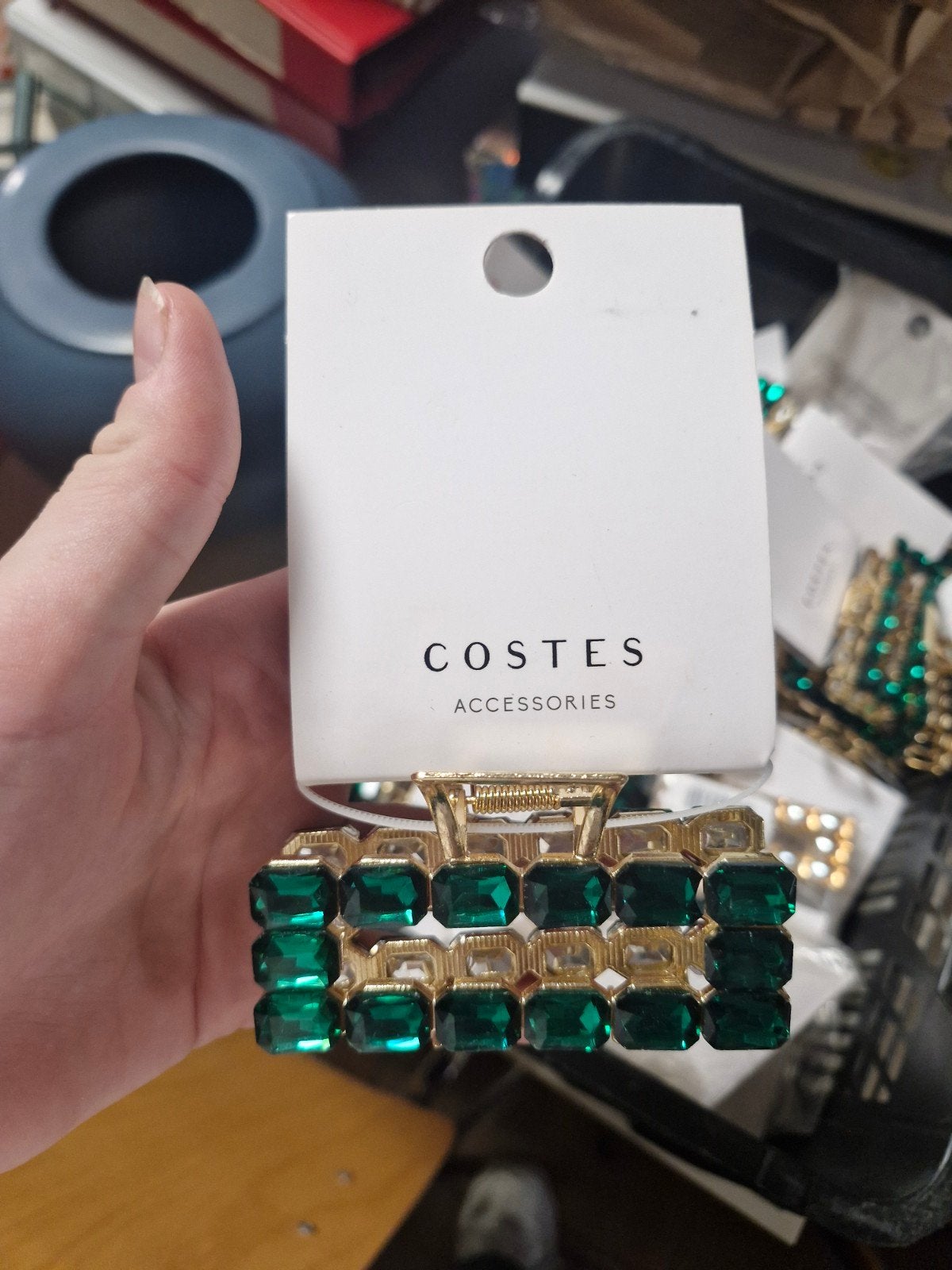Costes Haarclip met Groene Edelstenen, Sieraden, Tassen en Uiterlijk, Ophalen of Verzenden, Nieuw