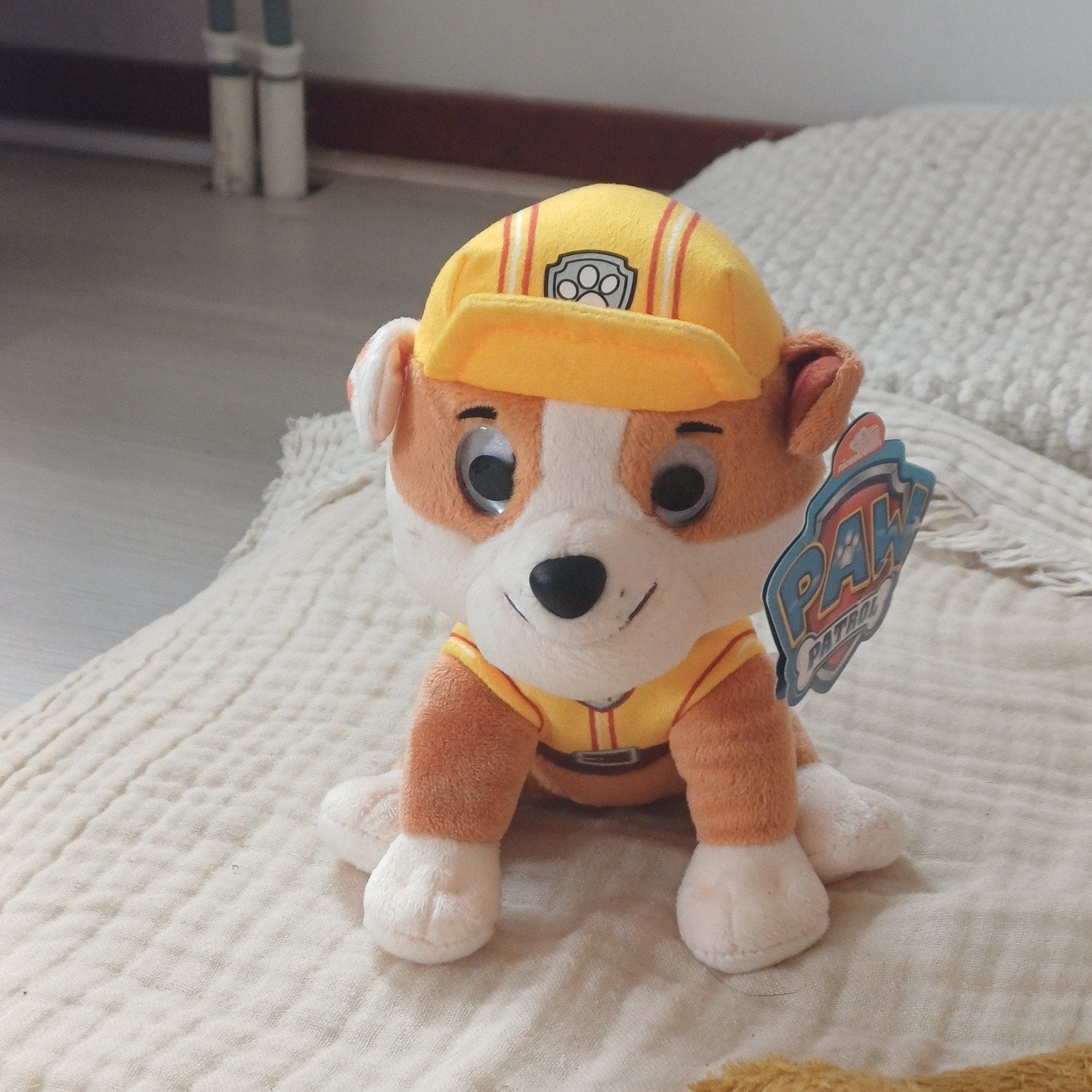 Paw Patrol Rubble knuffel - zo goed als nieuw, Overige merken, Geel, Klein (minder dan 20 cm), Paw Patrol
