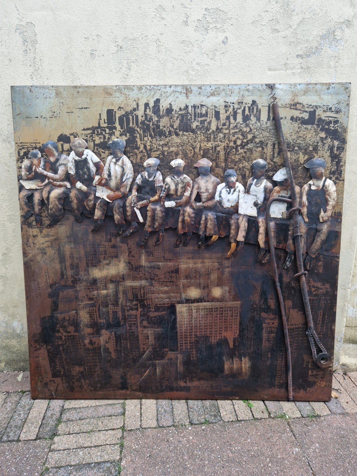 Schilderij lunch atop a skyscraper, Ophalen, Zo goed als nieuw, Schilderij, 75 tot 100 cm
