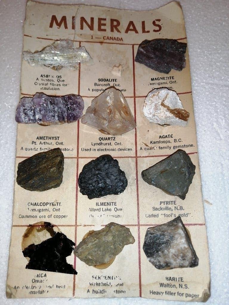 Mineralen en edelstenen verzameling uit Canada , 12stuks, Ophalen of Verzenden, Mineraal