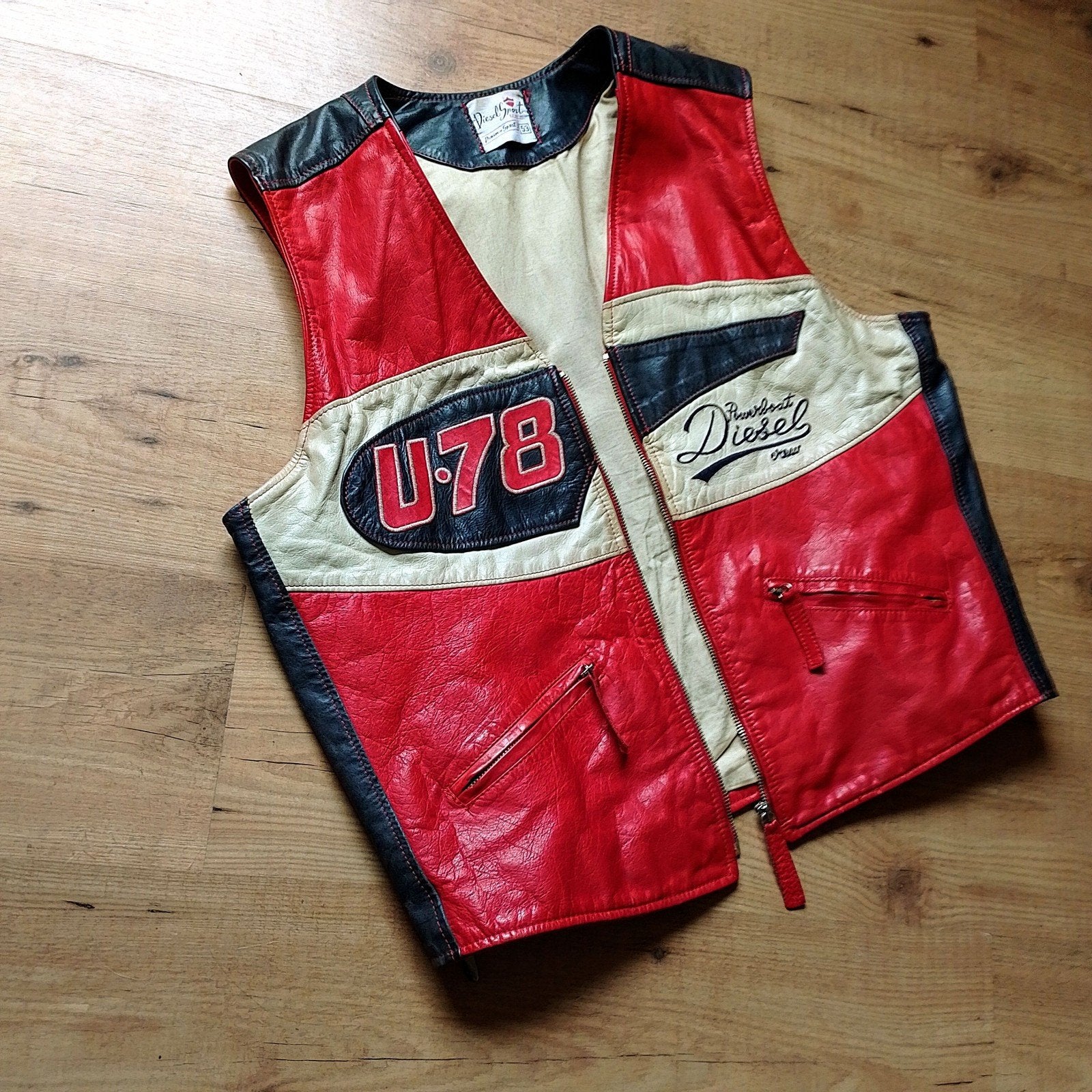 Super zeldzaam USA Redskins biker vest gilet!, Diesel, Meerkleurig, Ophalen of Verzenden, Maat 56/58 (XL)