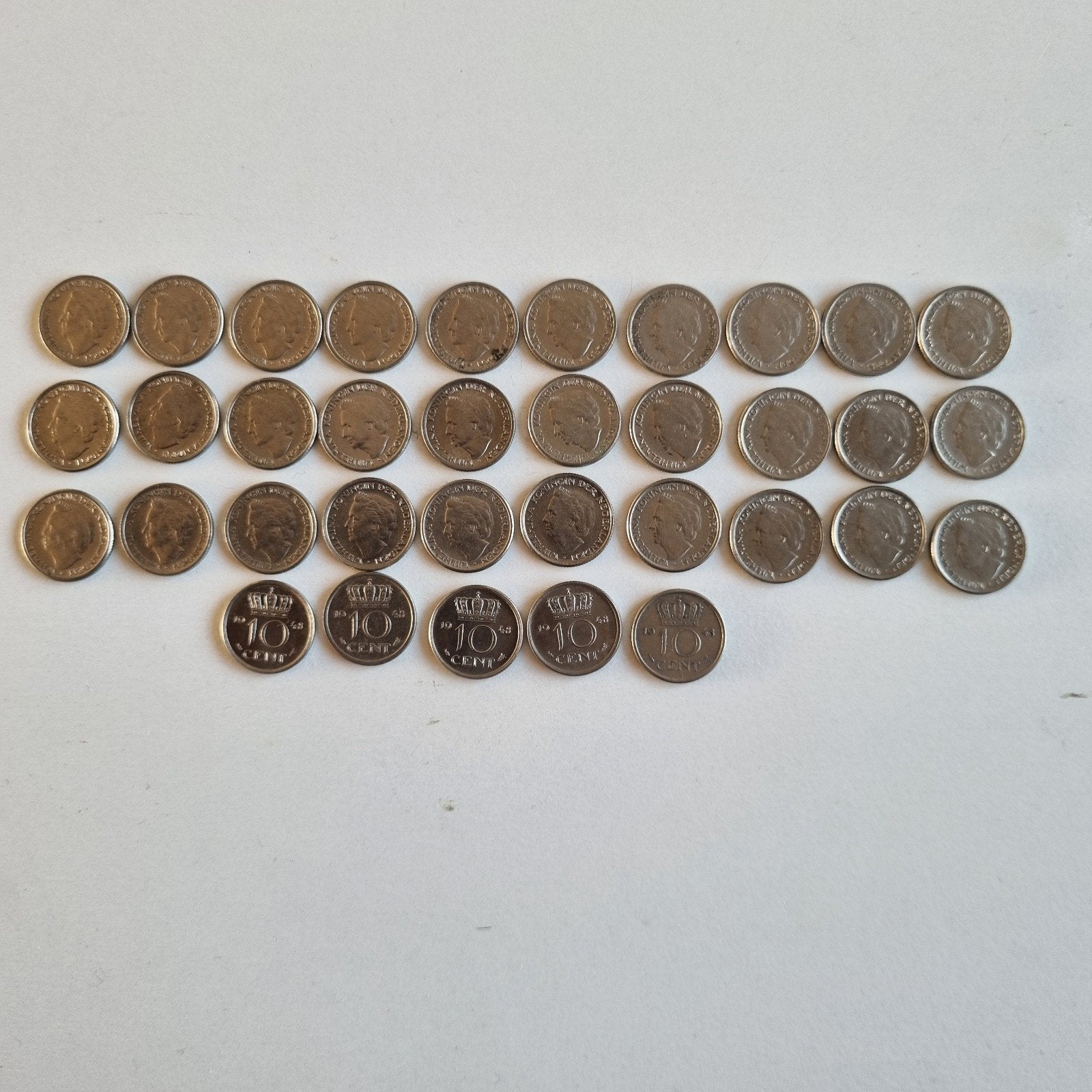 35 Wilhelmina dubbeltjes 1948, Postzegels en Munten, Ophalen of Verzenden, Koningin Wilhelmina, 10 cent, Losse munt