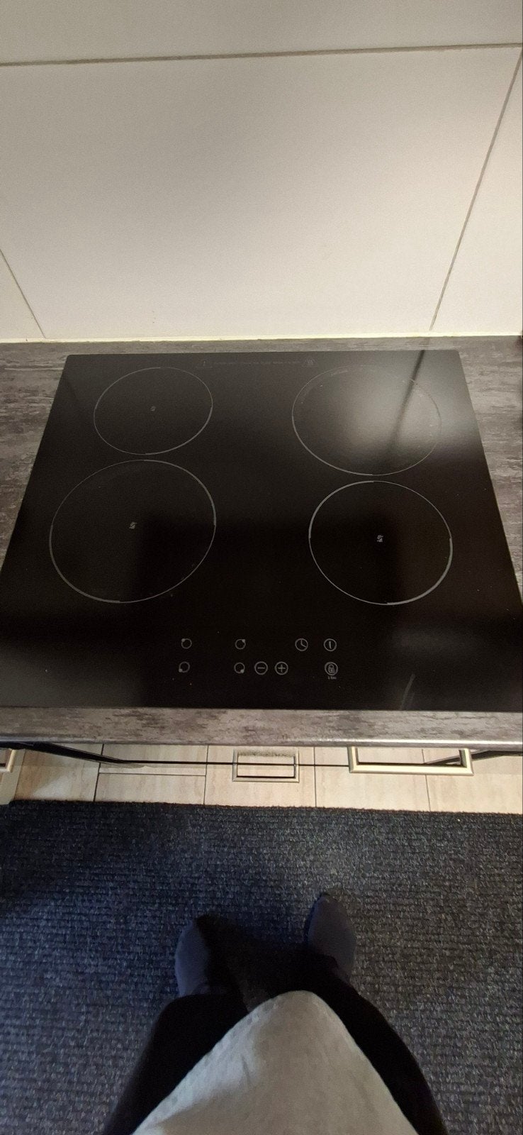 Keramische kookplaat - 4 kookzones, Witgoed en Apparatuur, Gebruikt, Keramisch, Inbouw, 4 kookzones