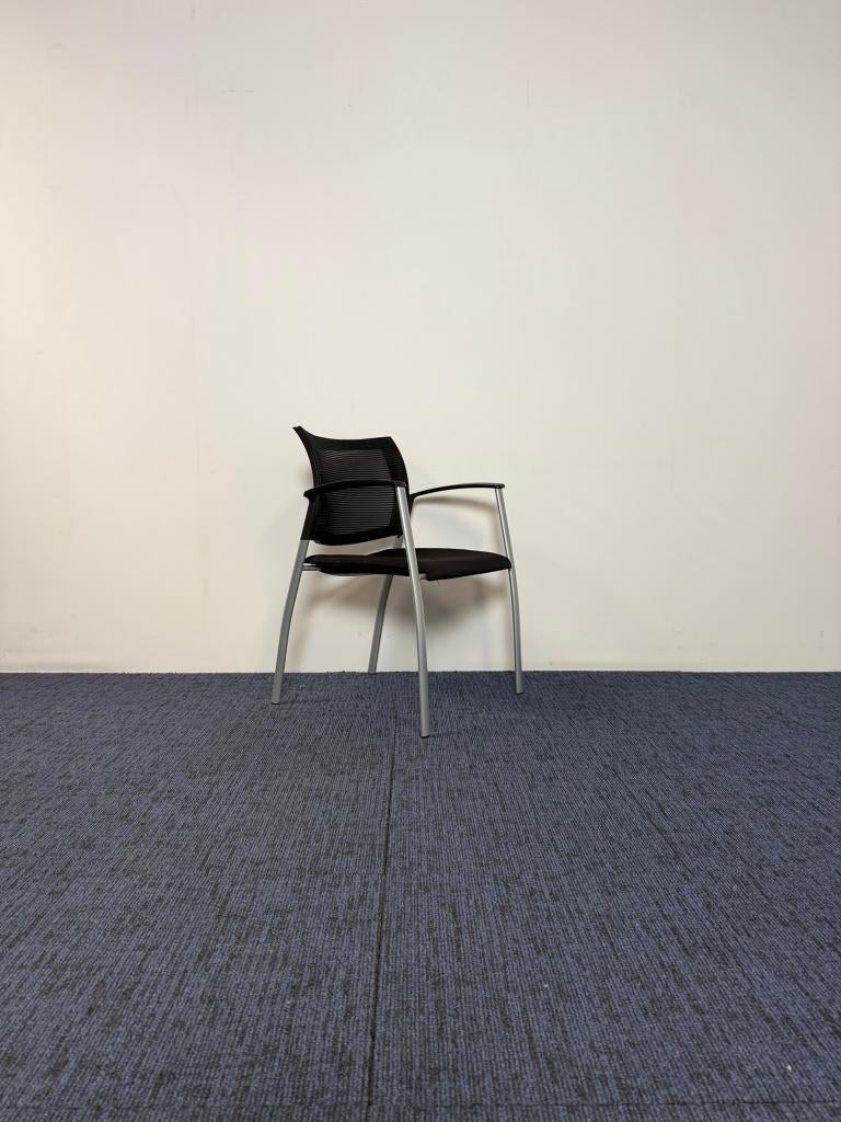 41 x Vergaderstoel CS Mesh, zwart, aluminium frame, Huis en Inrichting, Stoelen, Ophalen, Gebruikt, Zwart, Stof