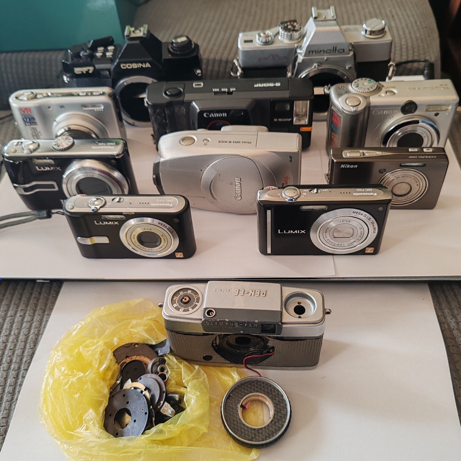 Partij camera's (defect/om te repareren/voor onderdelen), Ophalen of Verzenden, Gebruikt