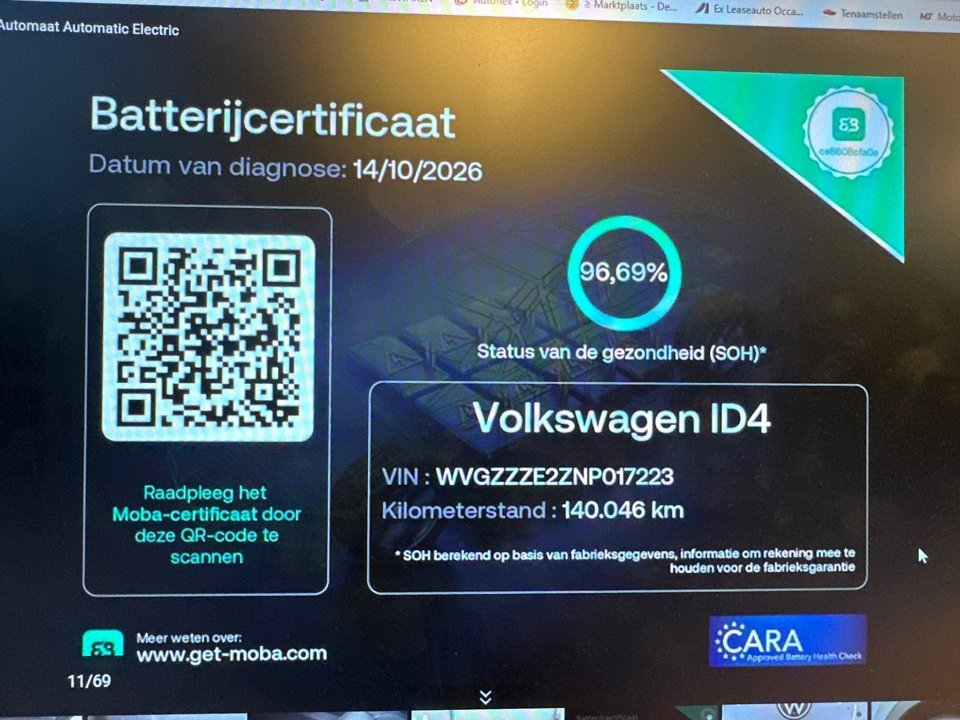 Volkswagen ID.4 Pro 77 kWh LEER PANO TREKHAAK 97% SOH FASE 3, Automaat, Dealer onderhouden, Gebruikt, Blauw