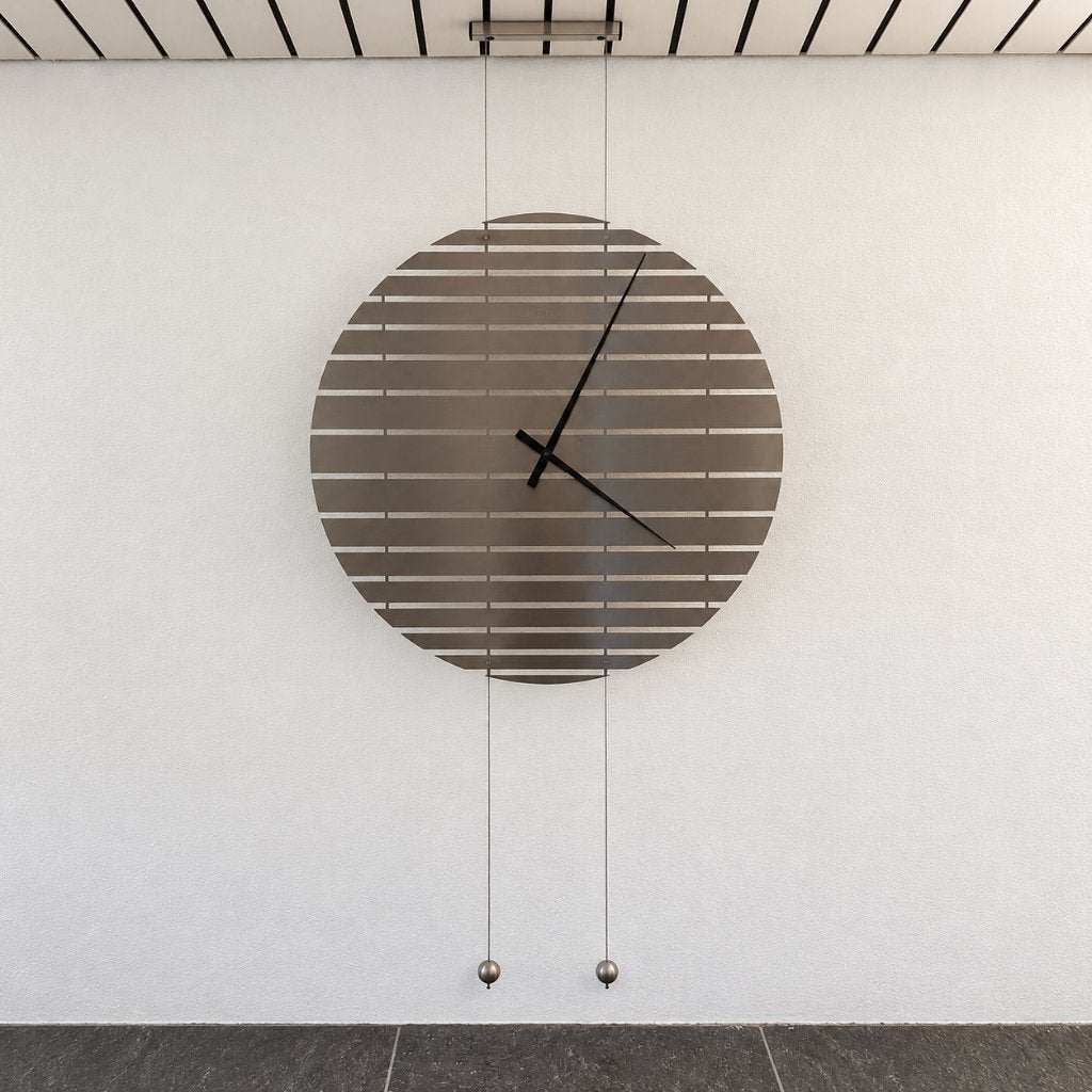 NeXtime RVS wand klok, Huis en Inrichting, Ophalen, Wandklok, Analoog, Werkt op batterijen