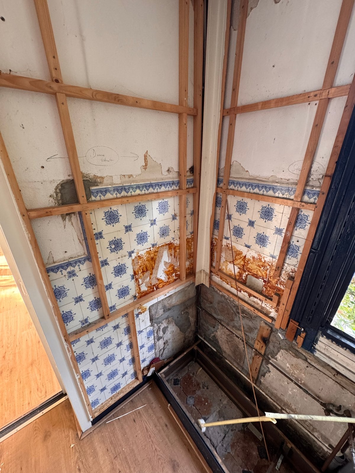 Oude Delfts Blauwe Tegels - Uniek Patroon, Ophalen, Gebruikt, Minder dan 20 cm, Minder dan 5 m²