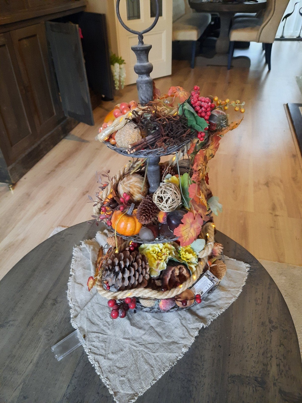 Decoratieve Etagère - Herfstthema, Ophalen, Meerkleurig, Metaal, Landelijk