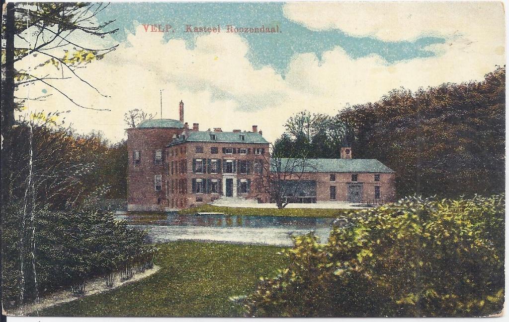 b368 Velp Kasteel Roozendaal -- oude gelopen ansichtkaart, Ophalen of Verzenden, 1960 tot 1980, Gelopen, Gelderland