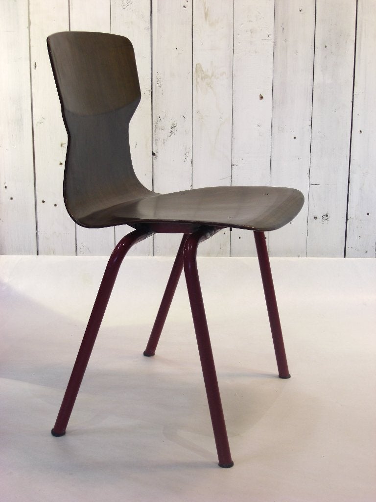 Pagholz industriele plywood schoolstoel, Ophalen, Gebruikt, Hout, Gispen