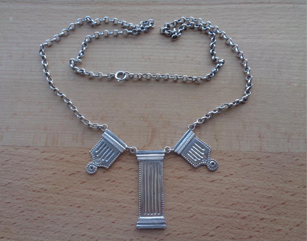 zilveren ketting met oud bijbelslot [166], Verzenden, Zilver, Ketting
