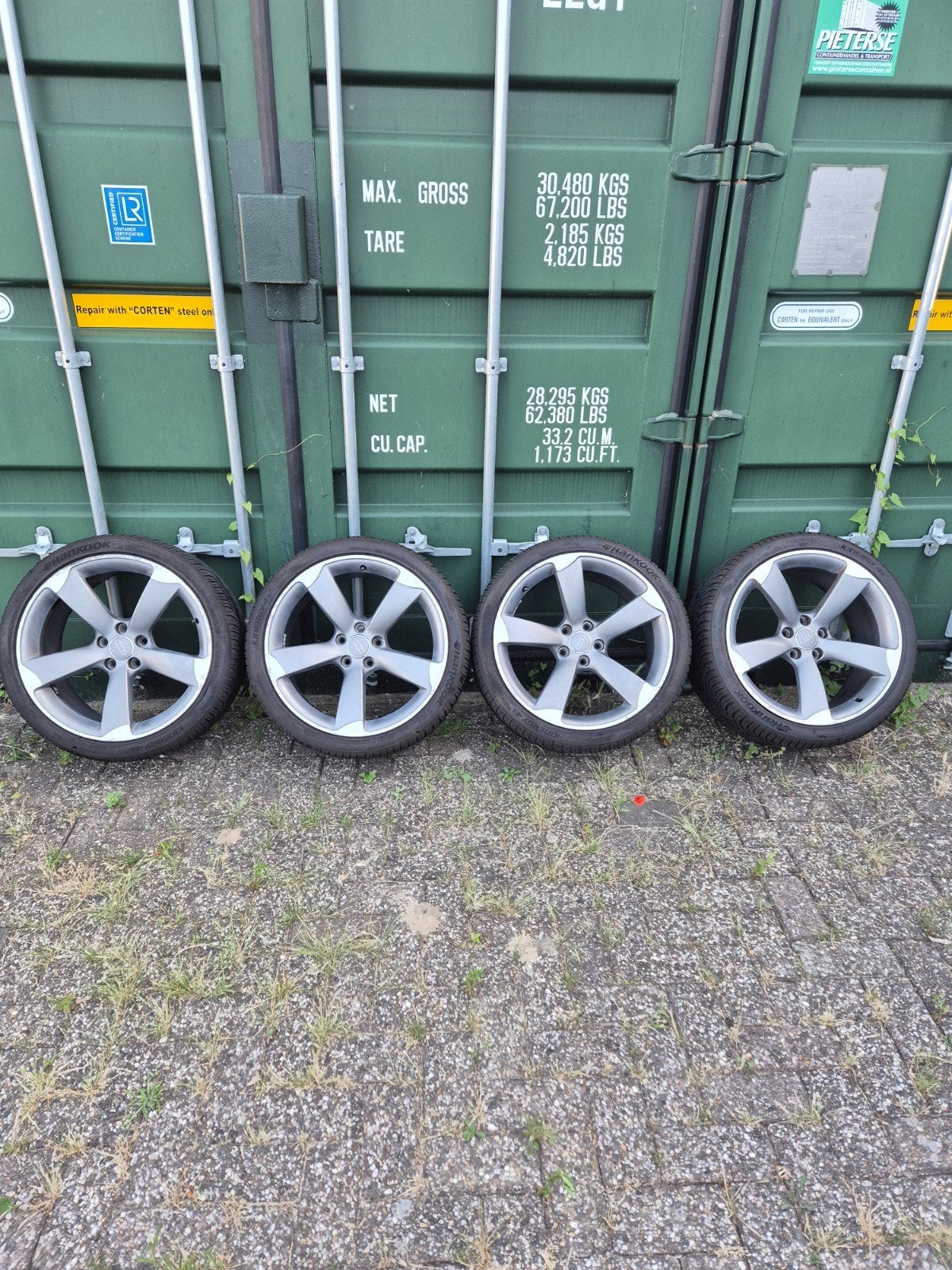 Audi 19 inch velgen met Hankook All Season banden, Gebruikt, 255 mm, Banden en Velgen, All Season