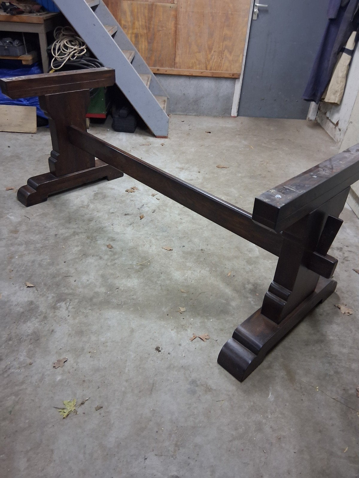 Eiken kloostertafel onderstel., Ophalen of Verzenden, Rechthoekig, 200 cm of meer, 50 tot 100 cm