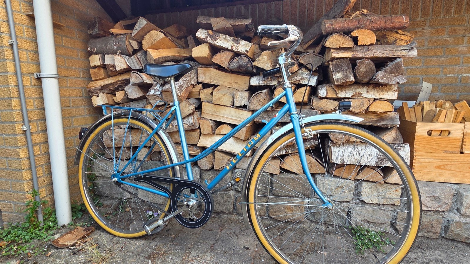Vintage Damesfiets - Blauw, Gebruikt, Overige merken, Terugtraprem, Ophalen of Verzenden, 53 tot 56 cm