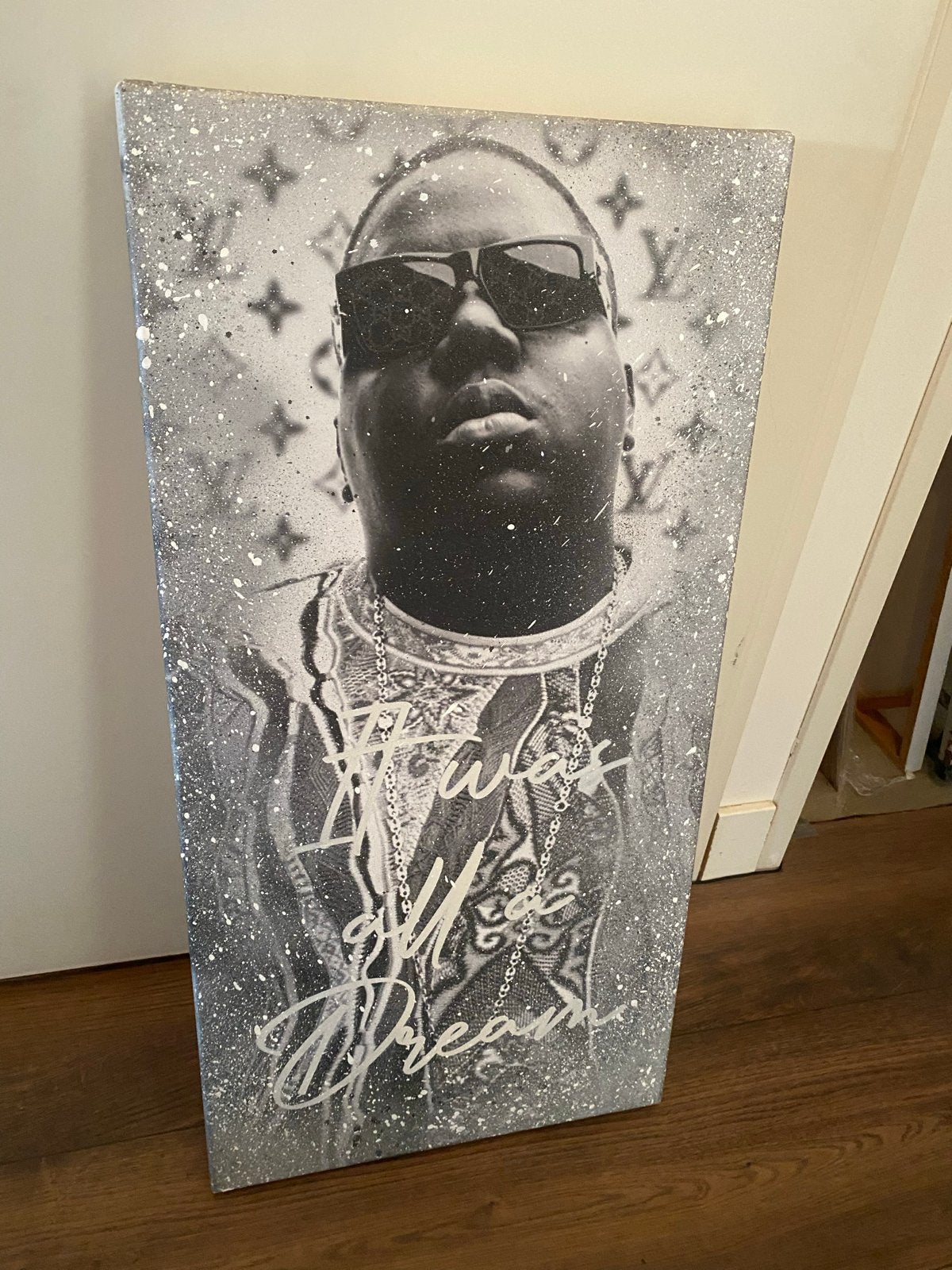 Biggie Smalls "It Was All A Dream" Canvas Schilderij, Acrylverf, Ophalen of Verzenden, Gesigneerd, Portret